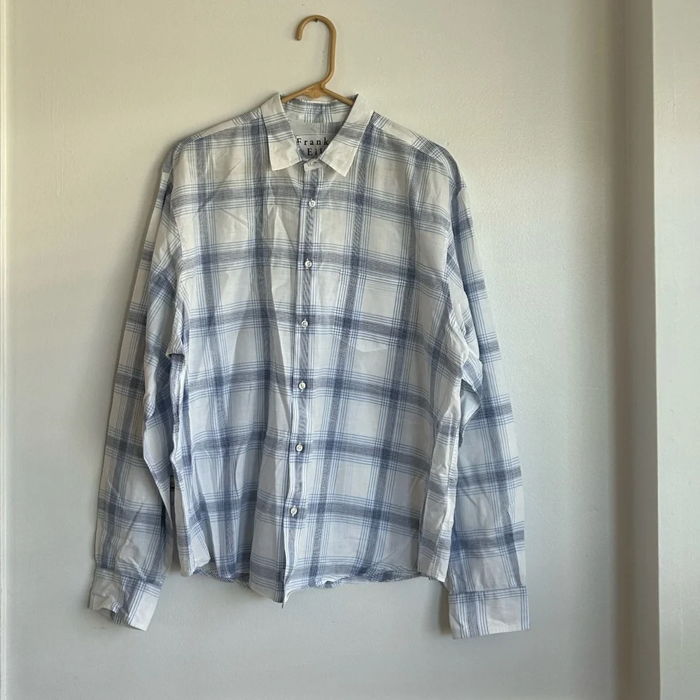 Men’s Frank & Eileen Blue & White Plaid Button Down Shirt Cotton XXL - Picture 2 of 7